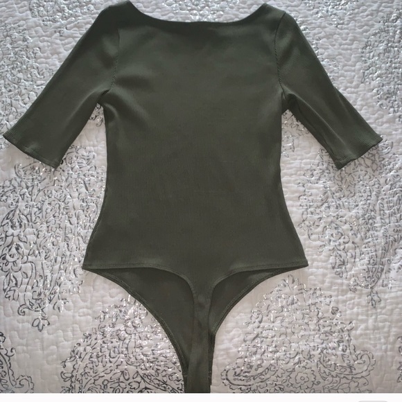 Express Tops - Express One Eleven olive green bodysuit size L